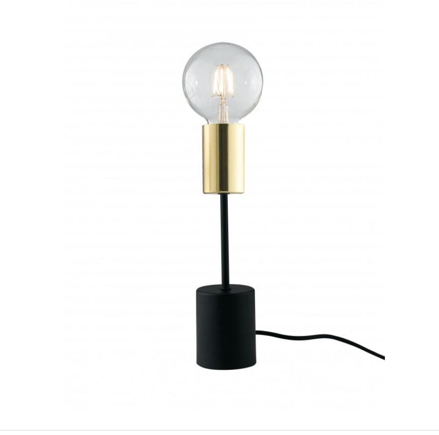 Lume in metallo nero-oro cavo tessuto nero 1XE27 non incl. AXON