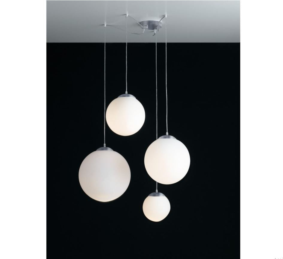 Sospensione 4 sfere vetro bianco 4XE27 non incl. struttura in metallo cromato CITY