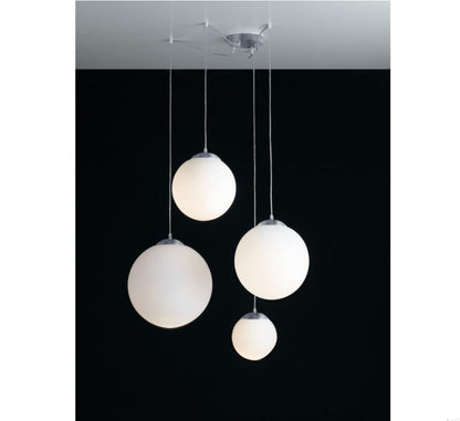Sospensione 4 sfere vetro bianco 4XE27 non incl. struttura in metallo cromato CITY