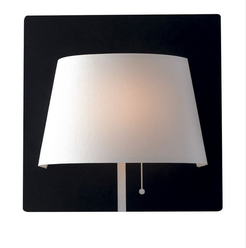 Applique LED in metallo bicolore bianco e nero con paralume in tessuto 6W 540lm 4000°k WHAROL