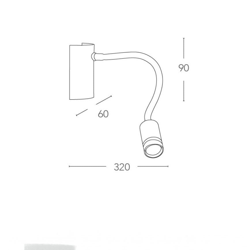 Applique LED flessibile metallo bianco-nero-cromo 4W 3000°k luce calda 220lm KEPLER