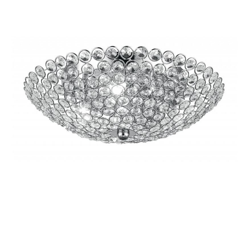 Plafoniera in cristalli K9 metallo cromo D.45cm 6XG9 PLANET