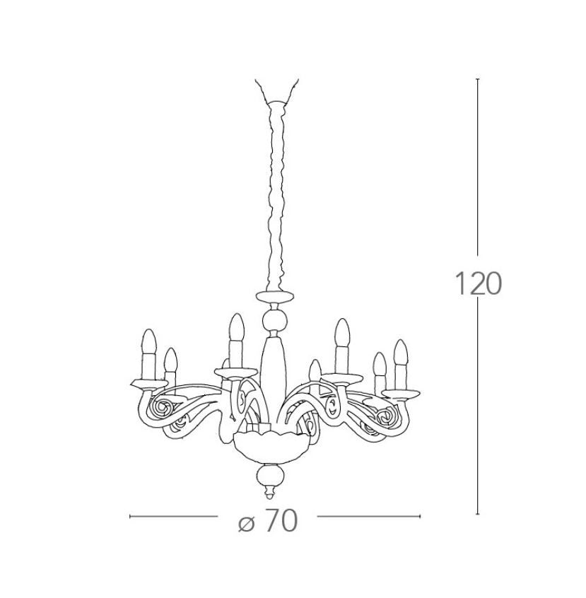 Sospensione 8 luci in cristallo finitura oro 8XE14 non incl. EPOQUE