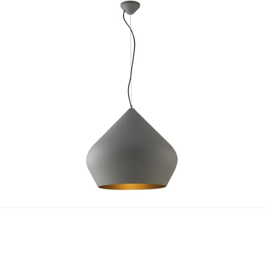 Sospensione metallo grigio interno oro satinato 1XE27 non incl. D.52cm THOLOS