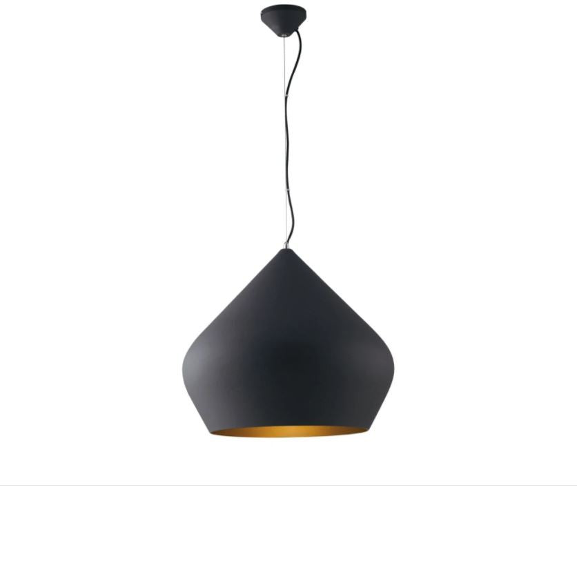 Sospensione metallo nero interno oro satinato 1XE27 non incl. D.52cm THOLOS