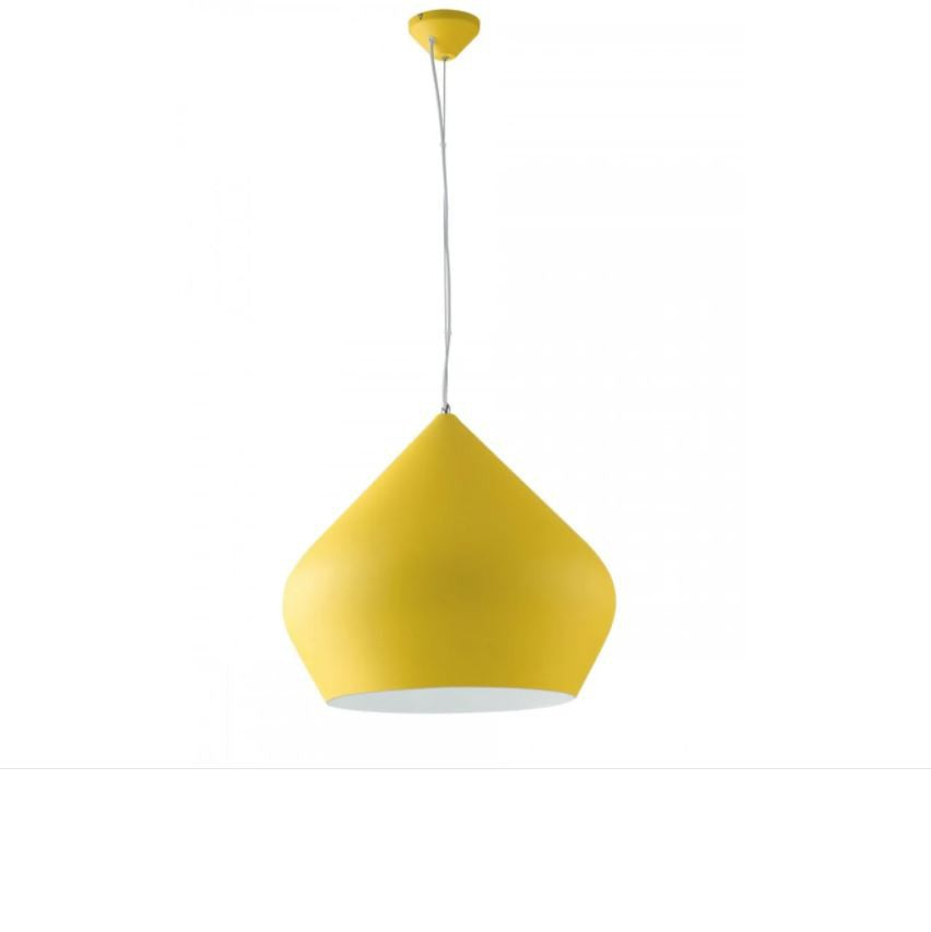 Sospensione metallo giallo interno bianco 1XE27 non incl. D.52cm THOLOS