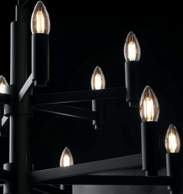 Sospensione 12 luci struttura metallo grigio ardesia satinato 12XE14 non incl. KAROL