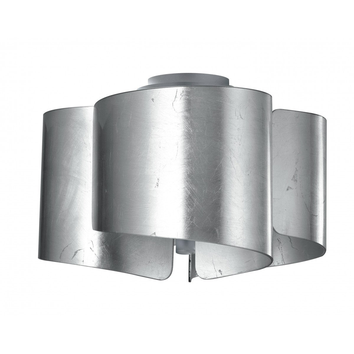 Plafoniera vetro curvo oro-argento struttura in alluminio 3XE27 non incl. IMAGINE