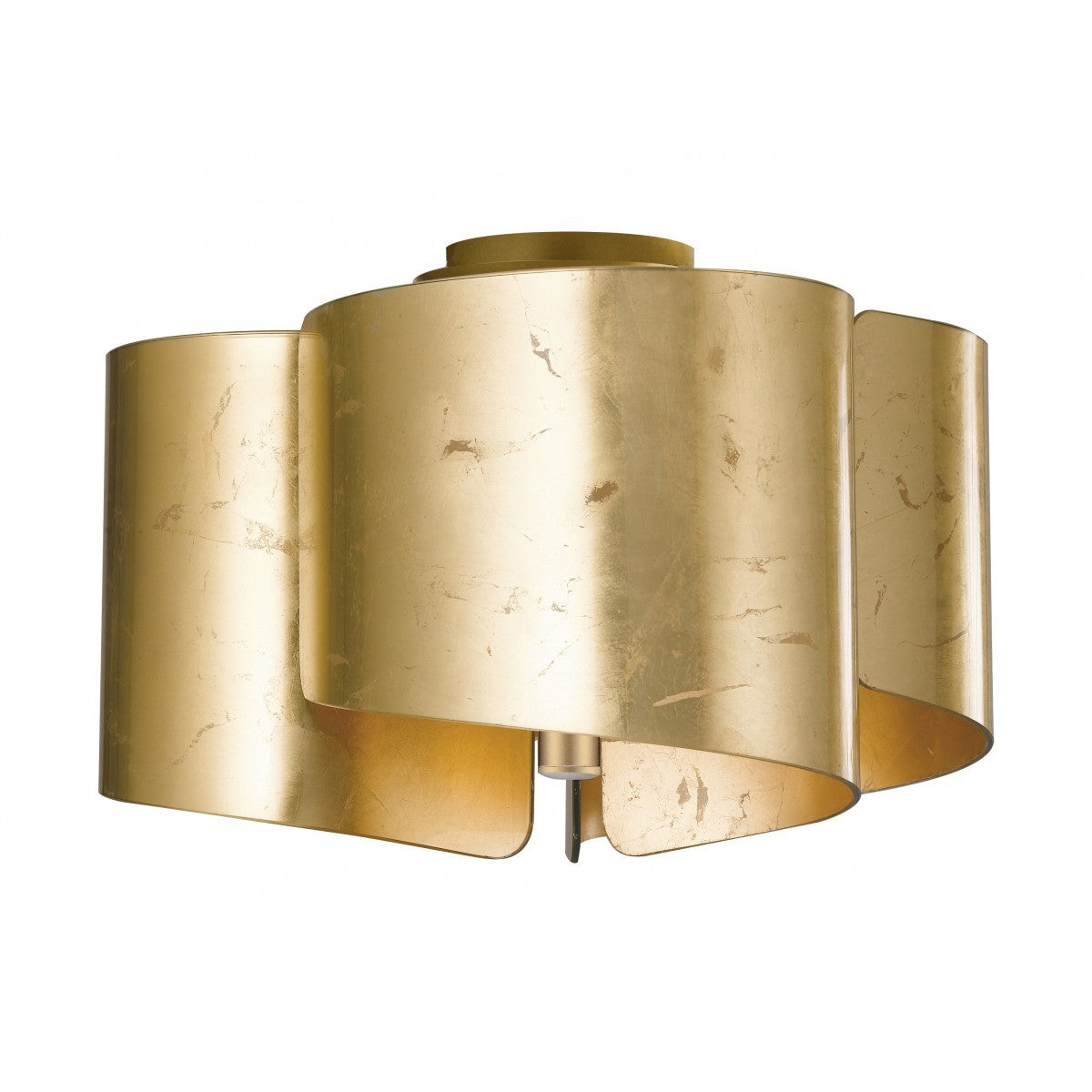 Plafoniera vetro curvo oro-argento struttura in alluminio 3XE27 non incl. IMAGINE