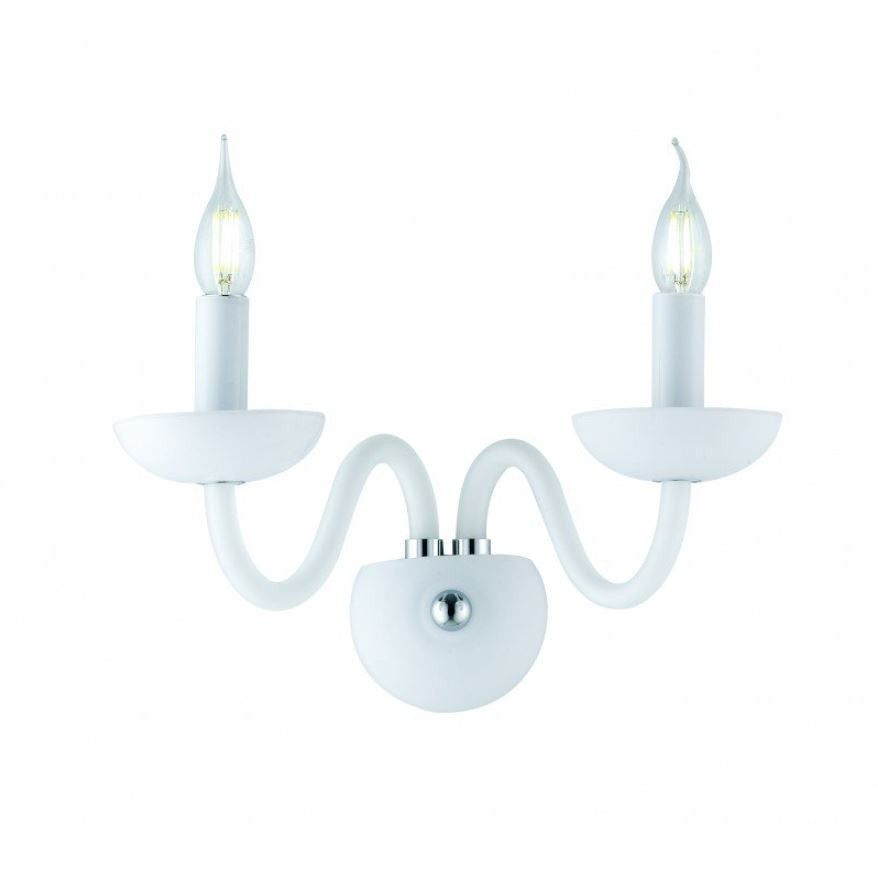 Applique 2 luci in vetro soffiato nero o bianco struttura cromo 2XE14 non incl. ALFIERE
