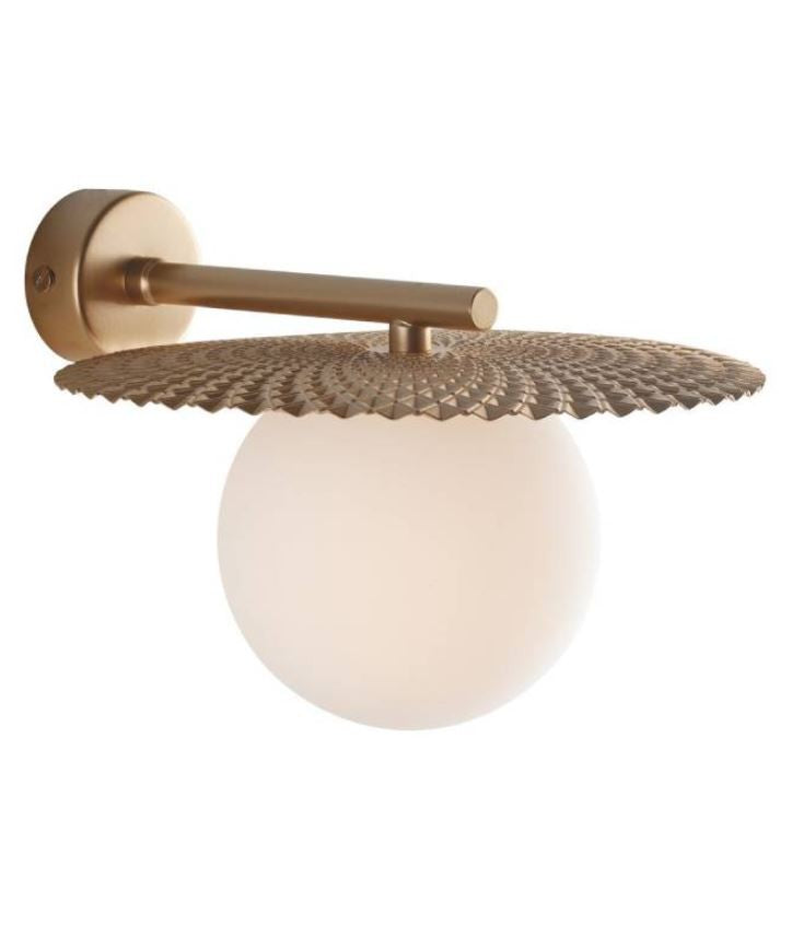 Applique sfera in vetro opale struttura in metallo oro satinato-nero opaco 1XG9 CHAPLIN