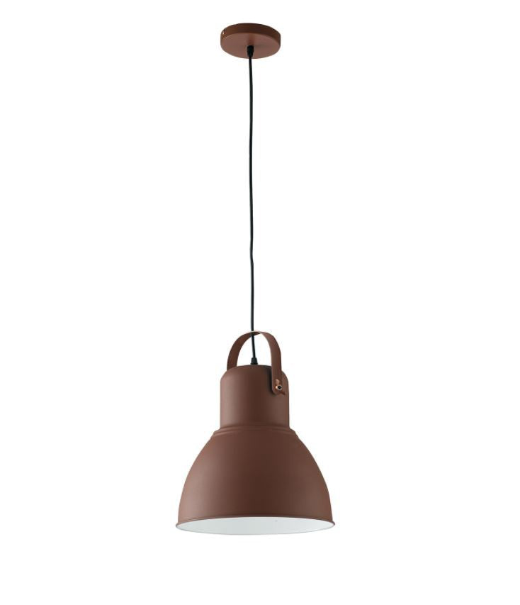 Sospensione metallo corten interno bianco rifiniture rame 1XE27 D.32cm non incl. LEGEND