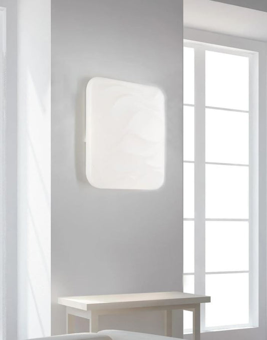 Plafoniera LED WIFI quadrata in acrilico con linee in rilievo cielo stellato CCT 40W 3900LM