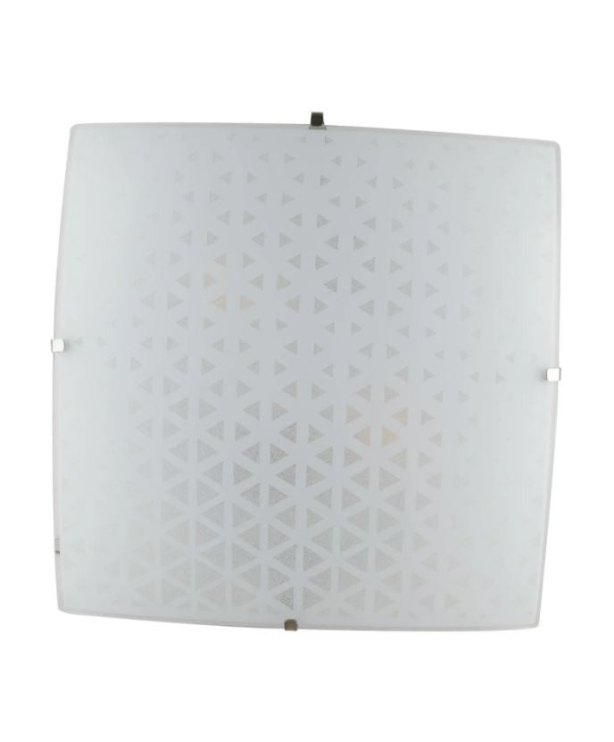 Plafoniera in vetro bianco lucido con decori in graniglia 30x30cm 2XE27 non incl. MAORI
