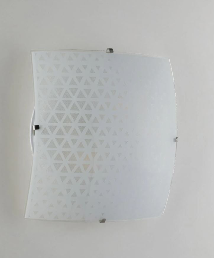 Plafoniera in vetro bianco lucido con decori in graniglia 30x30cm 2XE27 non incl. MAORI