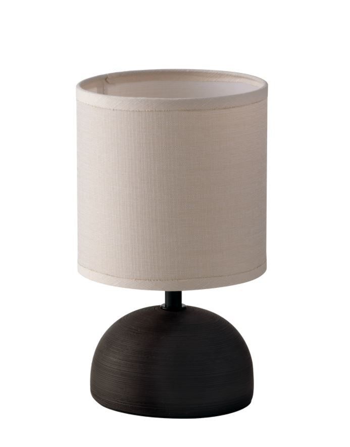 Lampada da scrivania struttura in ceramica colorata e paralume tessuto 1XE14 non incl.