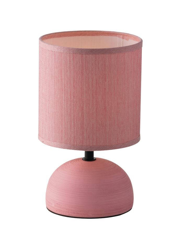 Lampada da scrivania struttura in ceramica colorata e paralume tessuto 1XE14 non incl.