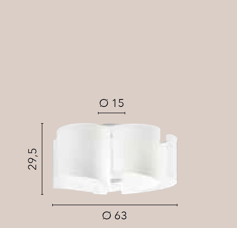 Plafoniera 5 luci vetro curvo struttura in alluminio bianca 5XE27 non incl. IMAGINE-PL5