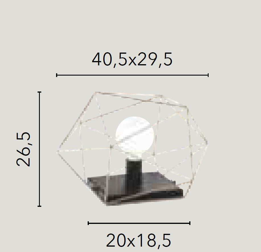 Lume dal design geometrico metallo bianco o nero-oro 1XE27 non incl. ABRAXAS