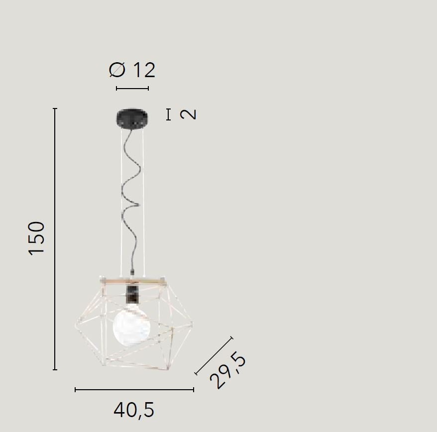 Sospensione dal design geometrico metallo bianco o nero-oro 1XE27 non incl. ABRAXAS
