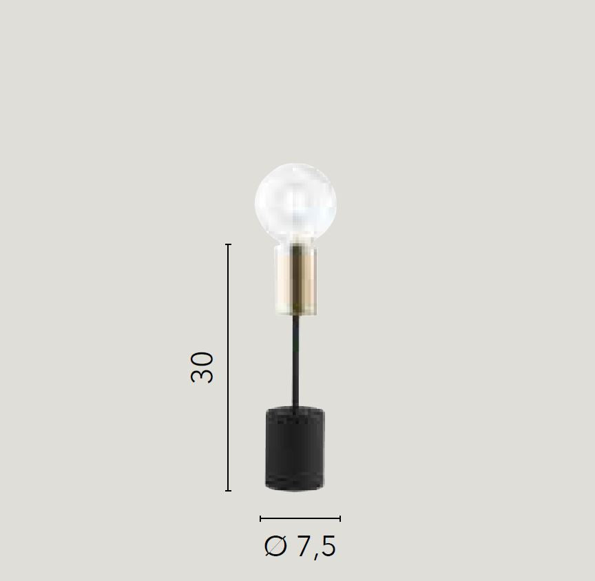 Lume in metallo nero-oro cavo tessuto nero 1XE27 non incl. AXON