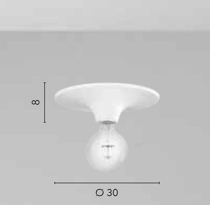 Plafonieră minimalistă din metal alb 1xE27 neinclusă. D.30cm VESEVUS