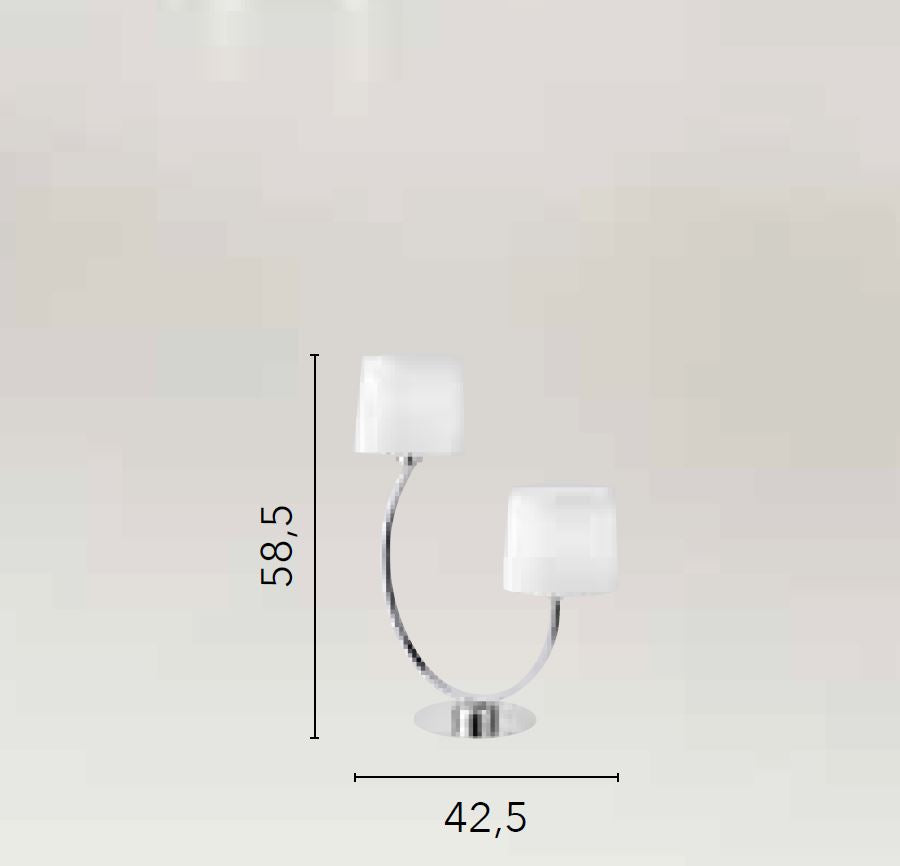 Lume 2 luci struttura metallo cromato paralumi tessuto bianco 2XE27 non incl. ASTORIA