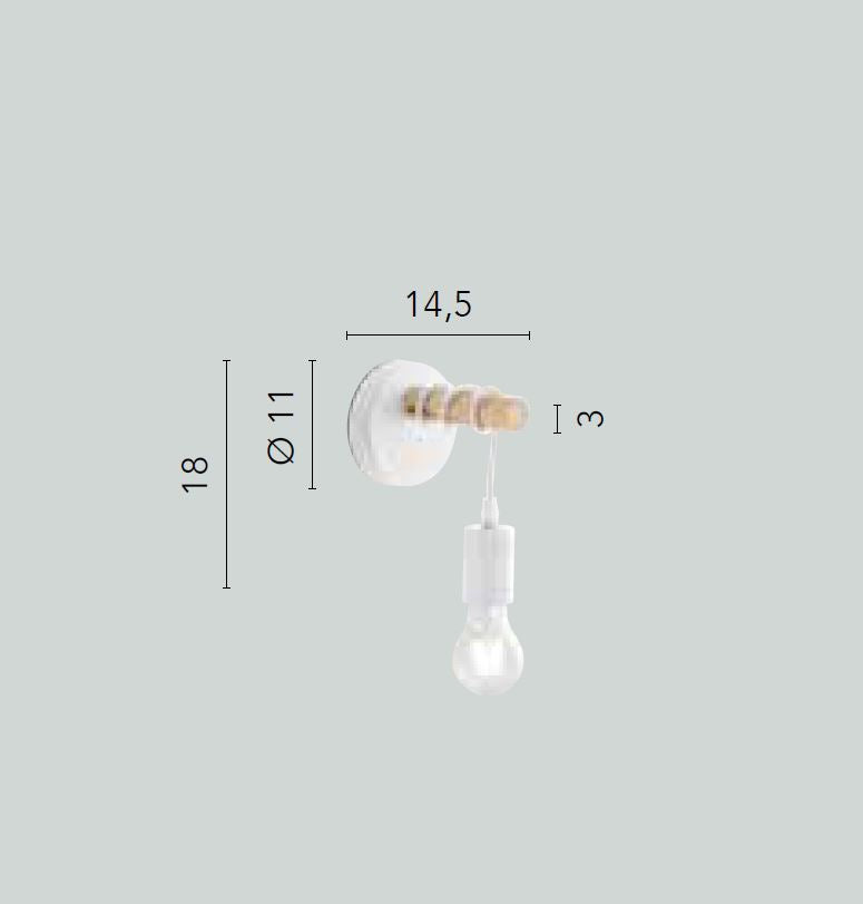 Applique struttura legno naturale montatura metallo bianco 1XE27 non incl. ARIZONA