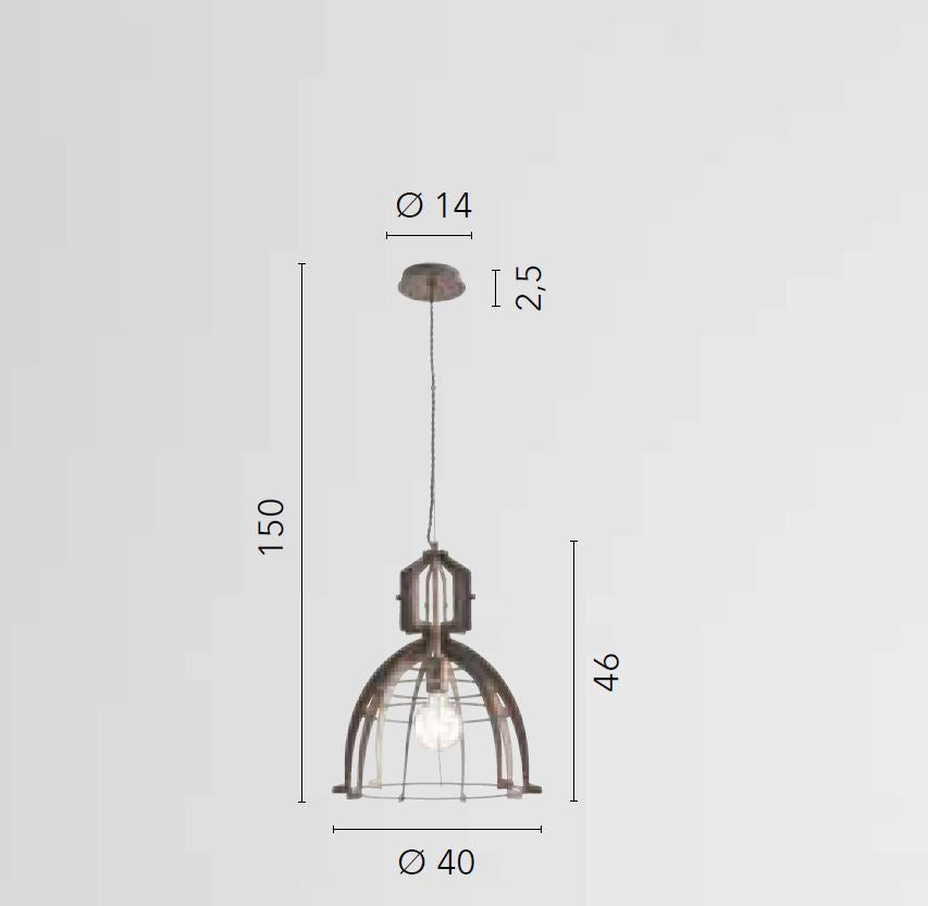Sospensione gabbia metallo oro 1XE27 non incl. URBAN