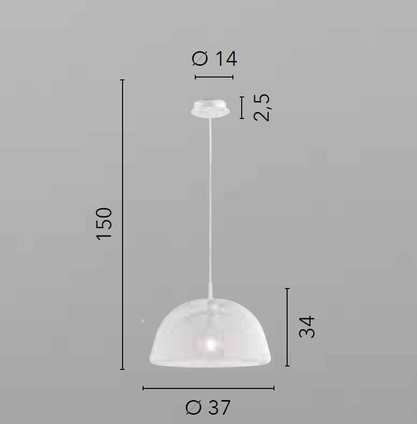 Sospensione metallo bianco linee geometriche 1XE27 non incl. HAREM