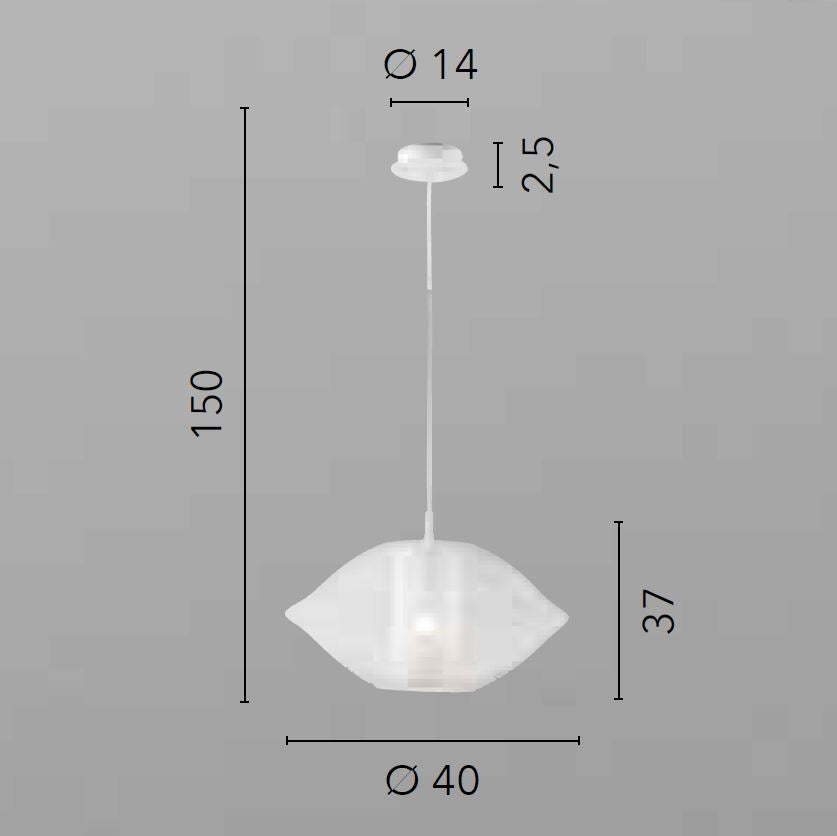 Sospensione metallo bianco linee geometriche 1XE27 non incl. HAREM