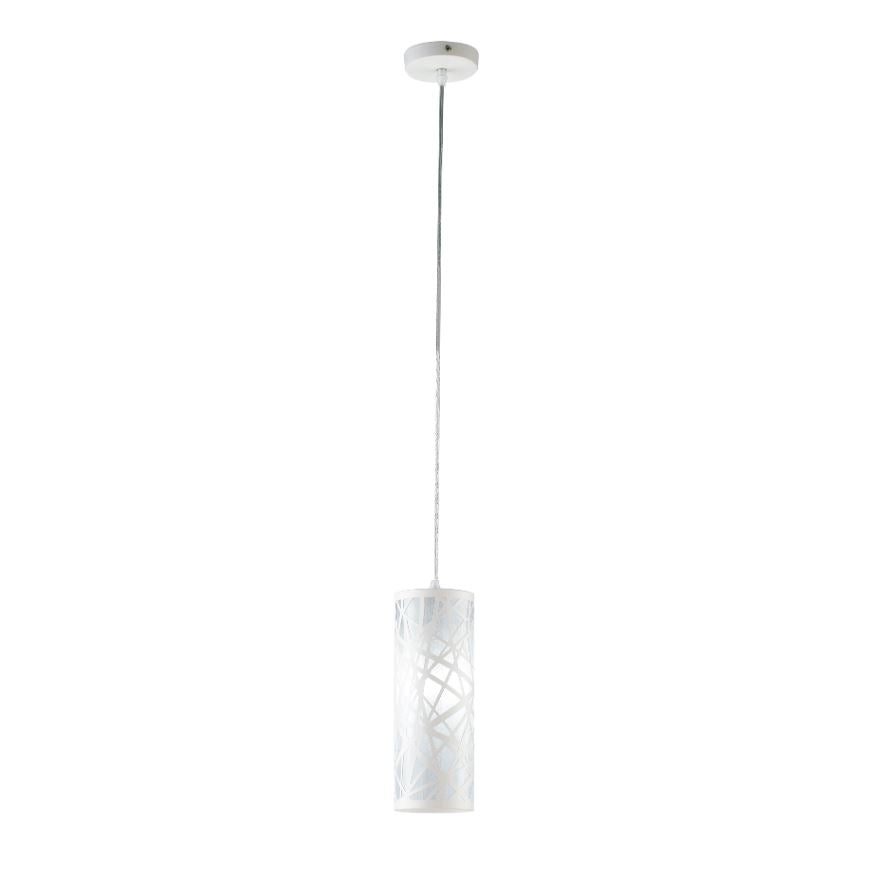 Sospensione in acciaio bianco con decori laser 1XE27 non incl. D.10cm BATIK