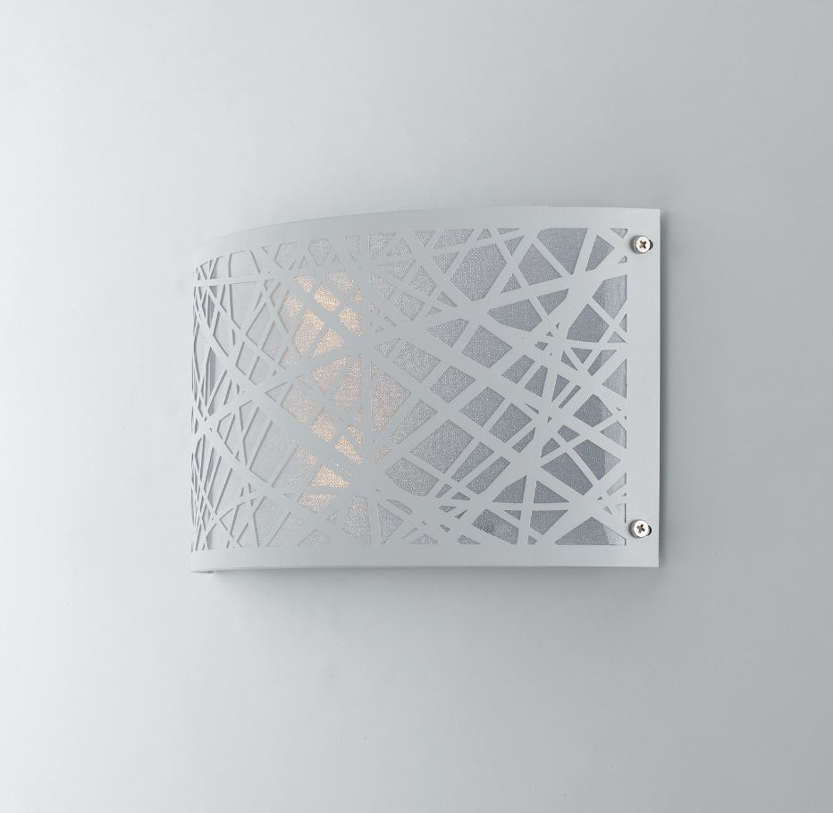 Applique in acciaio bianco con decori laser 2XE14 non incl. BATIK