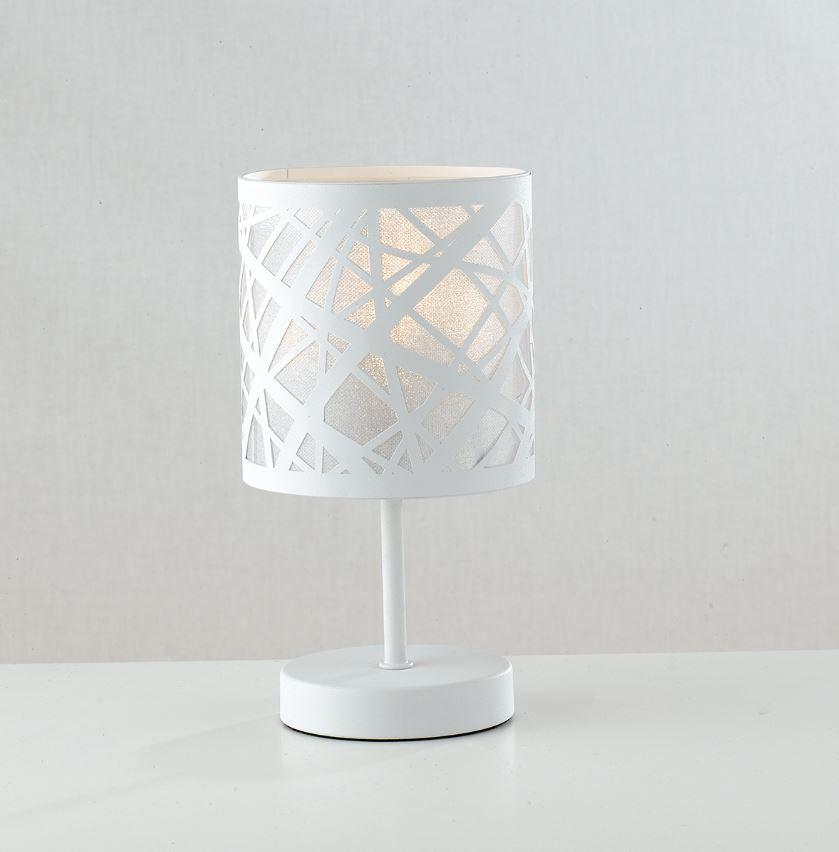 Lume in acciaio bianco con decori laser 1XE14 non incl.  BATIK