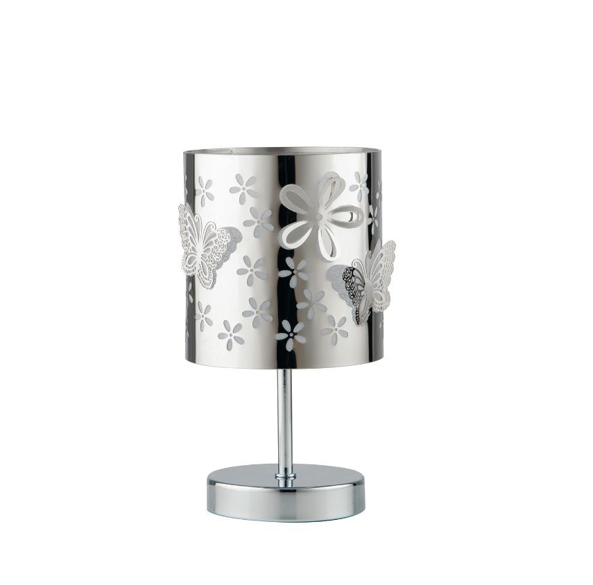Lume in acciaio con decori floreali e farfalle in rilievo 1XE14 non incl. D.13cm BUTTERFLY