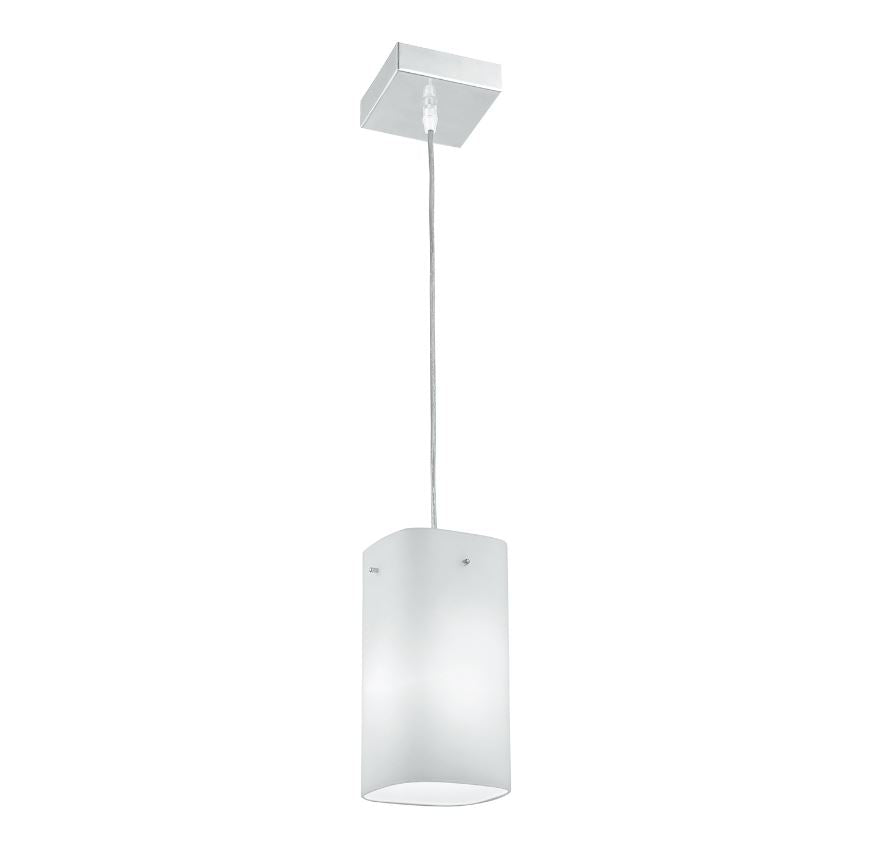 Sospensione in metallo bianco vetro bianco opale 1XE27 non incl. SQUARE