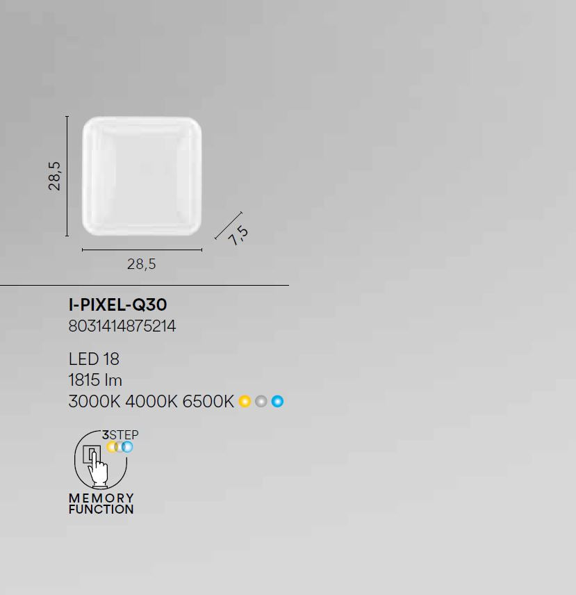 Plafoniera LED quadrata in acrilico effetto stellato cornice diamantata CCT 18W 1815LM PIXEL