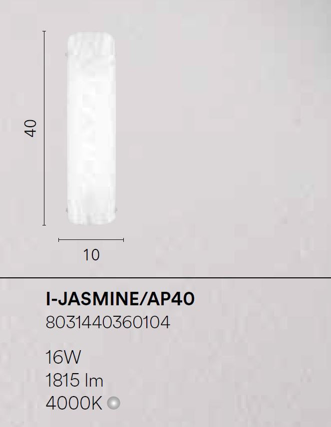 Aplică LED formă cilindrică sticlă satinată decorată 16W 1815LM 4000°k JASMINE