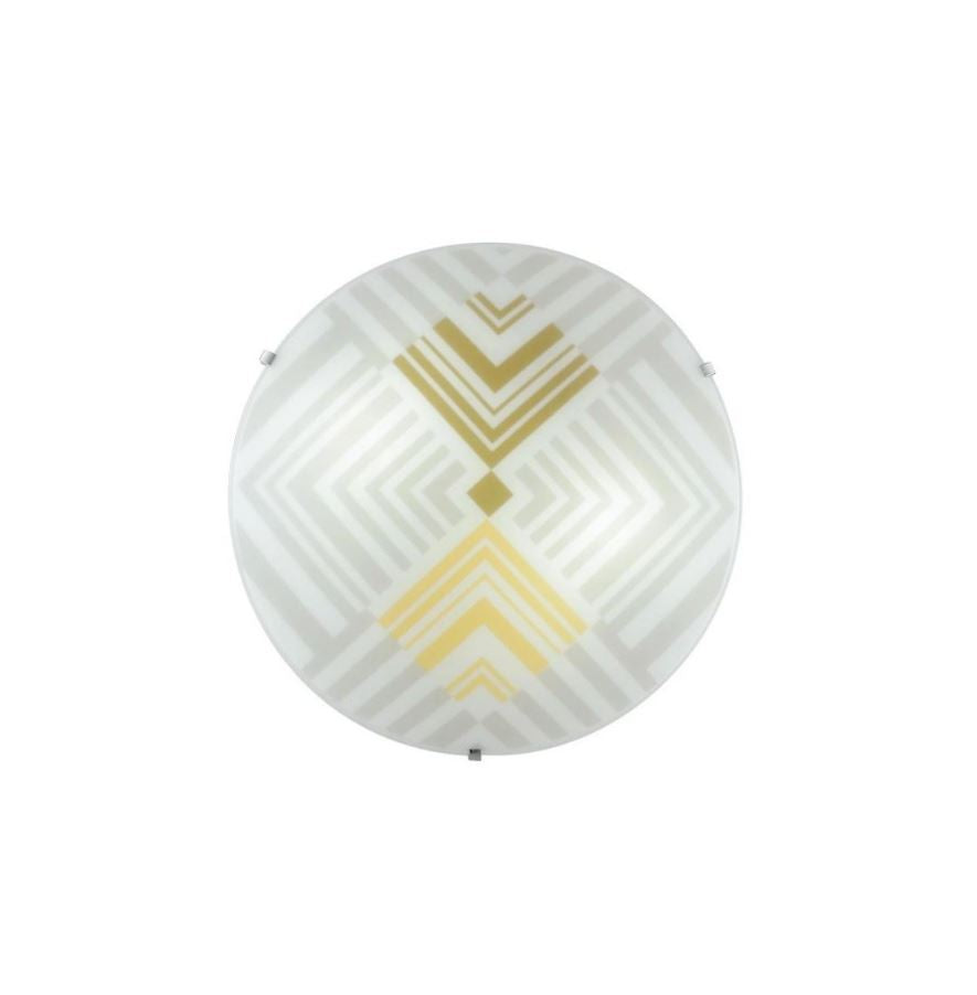 Plafoniera struttura in cromo e vetro curvato con decori serigrafati 2XE27 non incl. D.30cm SEVENTY