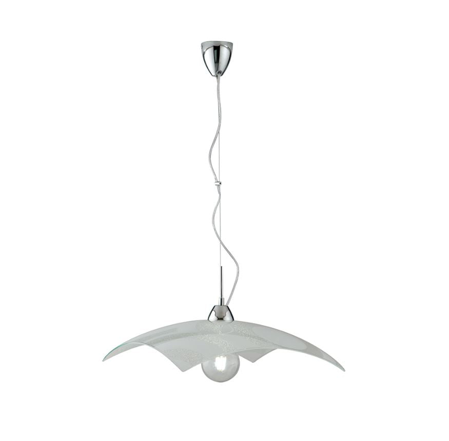 Sospensione in vetro bianco con decoro graniglia 1XE27 non incl. MIRO'