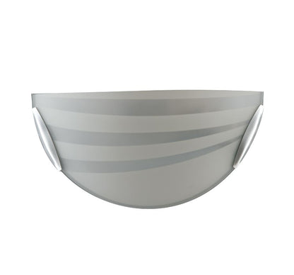 Applique da Parete Mezzaluna in Vetro Bianco con Decori Satinati e Ganci Cromo 1xE27 | Luce Ambiente Design KUNA