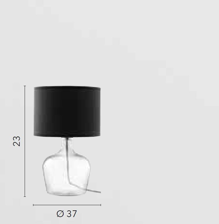 Lampada da tavolo in vetro soffiato con paralume in tessuto rosso-nero-bianco-grigio 1XE27 non incl.