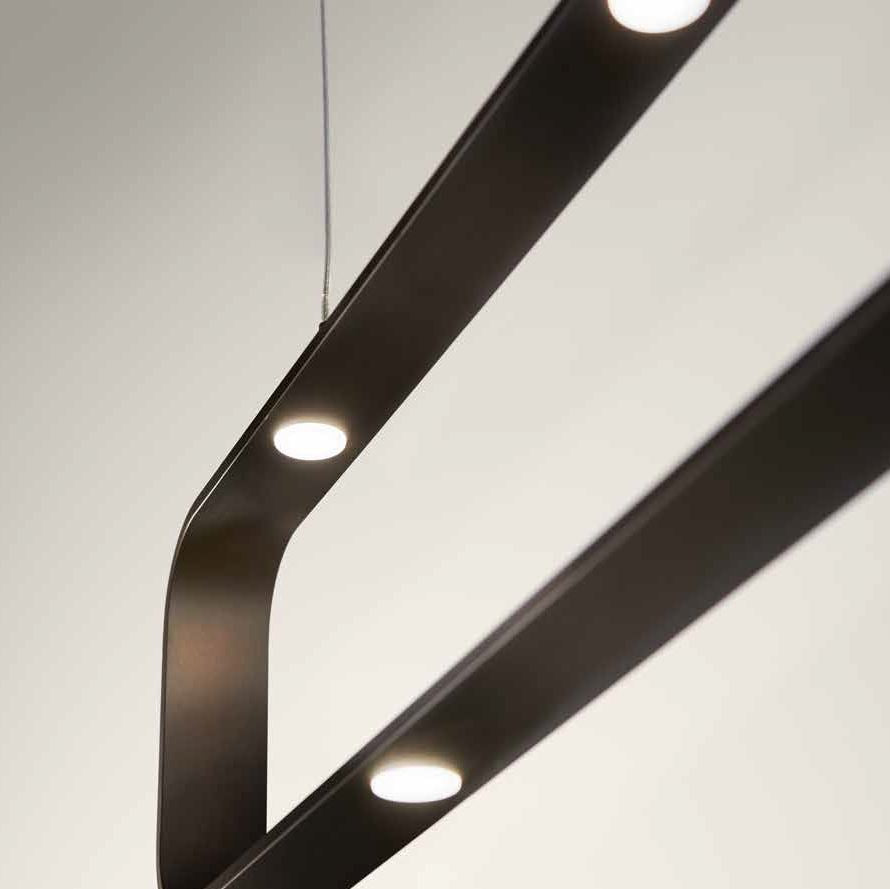 Sospensione LED in alluminio con finitura moka goffrato mini diffusori in acrilico 9X5W 3780LM 3000-4000°k MOKA-S9