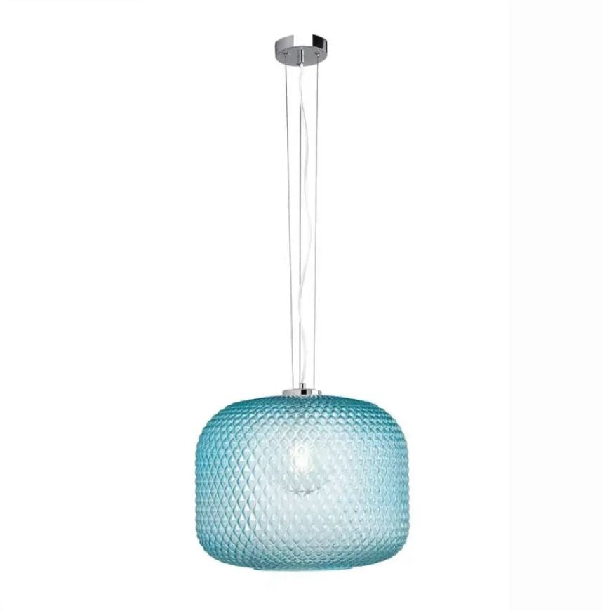 Sospensione in vetro cristallo sfaccettato vari colori struttura in metallo 1XE27 non incl. d.40cm ASHFORD-S40