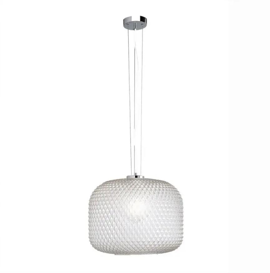 Sospensione in vetro cristallo sfaccettato vari colori struttura in metallo 1XE27 non incl. d.40cm ASHFORD-S40