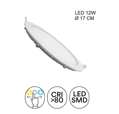 Incasso Rotondo 170 mm Ultra Sottile Bianco Led CCT 12w 1260LM Slim