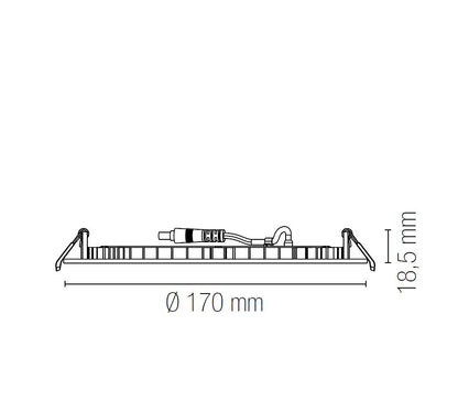 Incasso Rotondo 170 mm Ultra Sottile Bianco Led CCT 12w 1260LM Slim