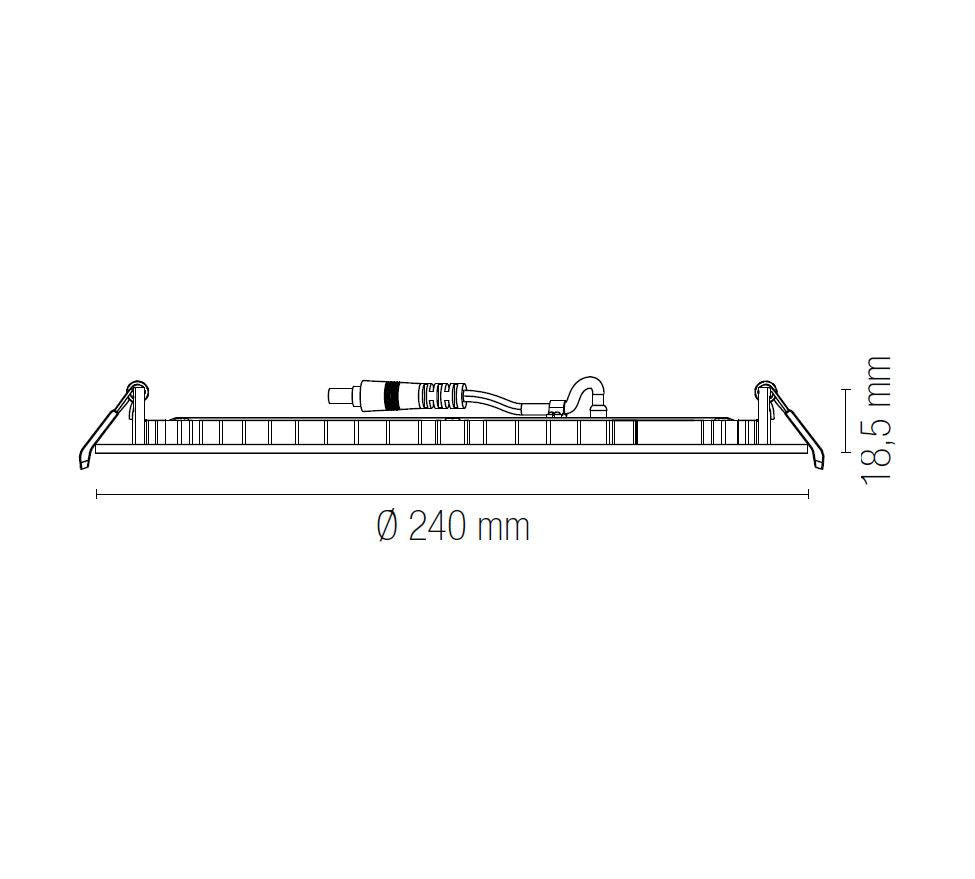 Corp de iluminat rotund încastrat 240 mm, ultra-subțire, alb, LED CCT 24W 2700LM Slim