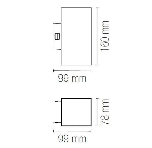 Applique LED CCT Cubo  Doppia Emissione Per Esterno IP65 – Polo Q2 Intec
