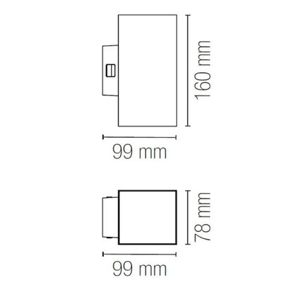 Applique LED CCT Cubo  Doppia Emissione Per Esterno IP65 – Polo Q2 Intec